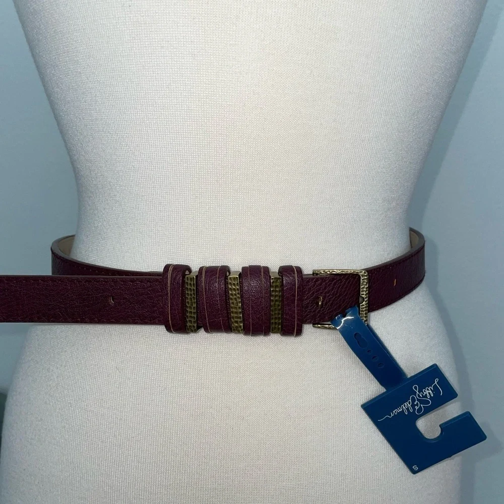 Libby Edelman Burgundy Belt Size Small